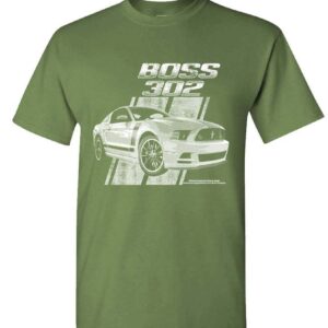 Ford Mustang Boss 302 Car Classic Racing - Unisex T-Shirt (3XL, Military)