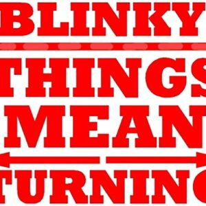 Blinky Things Means Turning Dye Cut Decal Vinyl Sticker Auto Car Truck Wall Laptop 5.5" Wide - Black Color