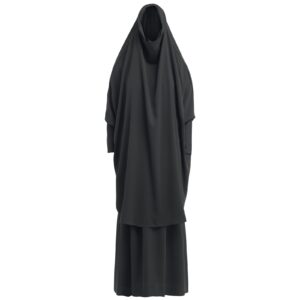 Burkas for Women Muslim Hijab Dress Abayas for Women Muslim Saudi Full Cover Two-piece Prayer Dress Hijab Scarf Full Length Islamic Abaya Set Jilbab for Muslim Women Black One Size