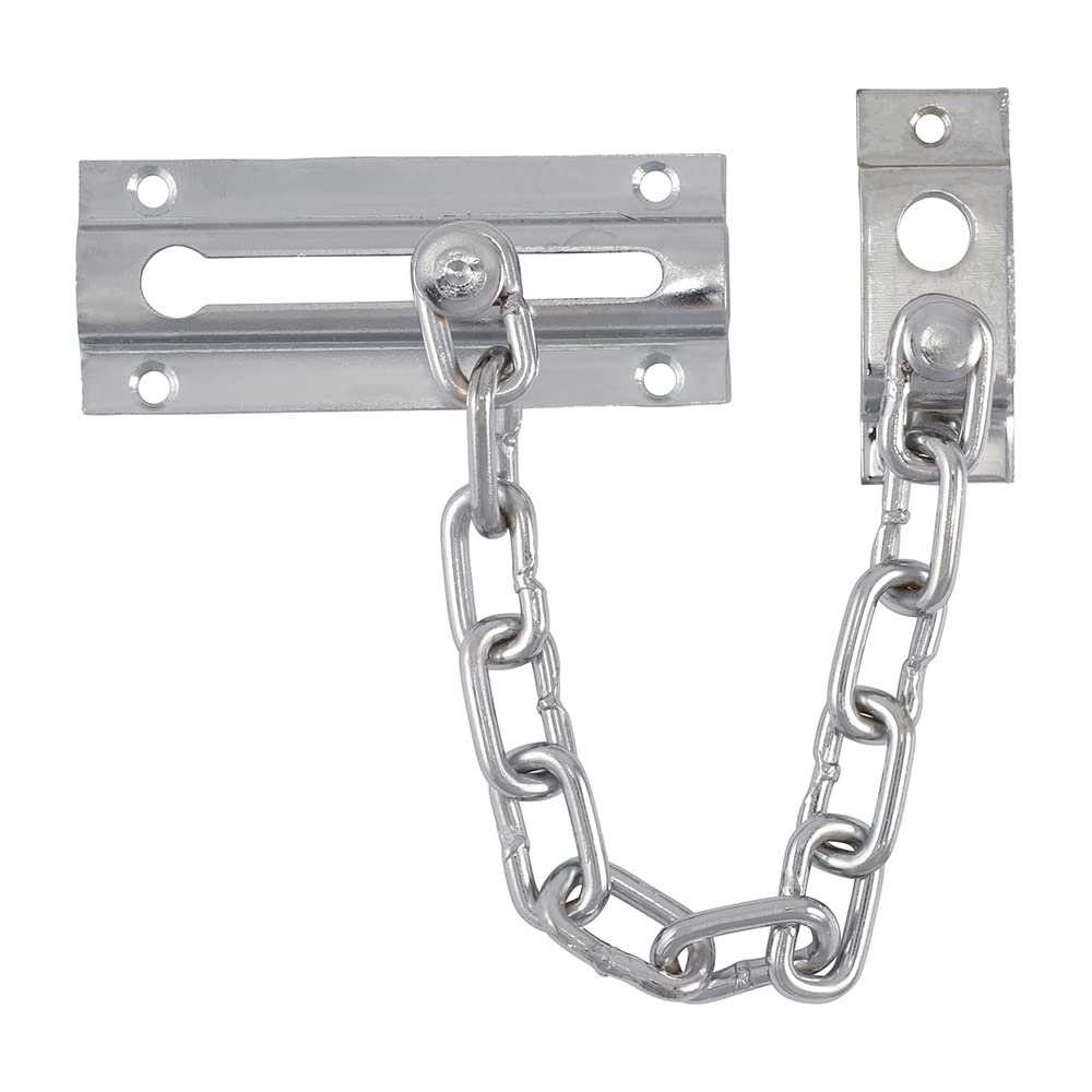 TIMCO Door Chain Security Lock - Allowing Reduced Opening Angle of The Door, for Your Added Security - Polished Chrome - 85mm