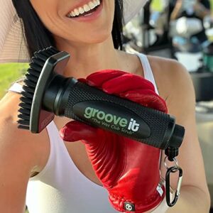 Grooveit "The Wet Club Scrub Golf Water Brush - 3 Year Warranty - Anti-Leak Design - Magnetic Brush with Nylon-Bristle Head - Patented Pump for Easy Cleaning - Wide Cleaning Coverage - Long Lasting