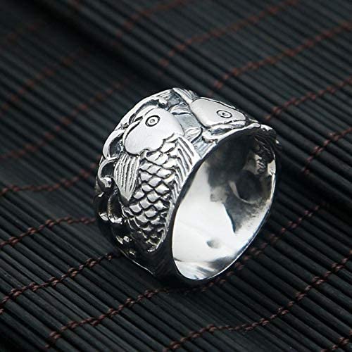 Pure Silver Japanese Koi fish ring Wedding Bands, 925 Sterling Silver Ring, Koi Tattoo Fish Carp Ring by SterlingMalee (9)