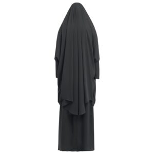 Burkas for Women Muslim Hijab Dress Abayas for Women Muslim Saudi Full Cover Two-piece Prayer Dress Hijab Scarf Full Length Islamic Abaya Set Jilbab for Muslim Women Black One Size