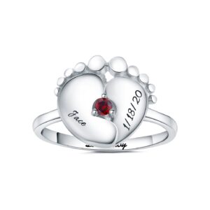 custom name sterling silver mother daughter rings mothers day ring with birthstones mom personalized mother's stone 1 birthstone for women cute miscarriage gifts engraved