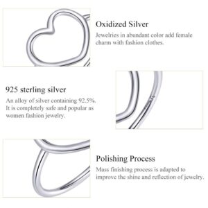 MUNDELL Sterling Silver 925 Simple Minimalist Heart Finger Rings for Women Wedding Engagement Statement Jewelry