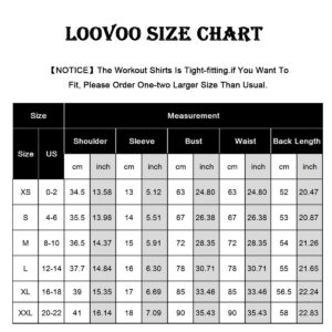 Loovoo Womens Compression Shirt Workout Shirts 2 Pack Short Sleeve Seamless Athletic Dry Fit Yoga Gym Tops Tee