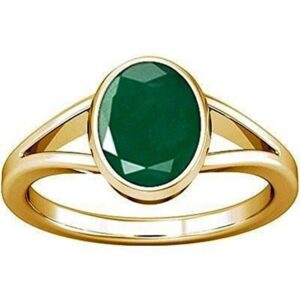 Emerald Adjustable Ring For Men And Women 7.25 CARAT Ring Gemstone Ring 14K Gold Plated Adjustable Ring Emerald Ring For Men And Women By ANTIQUESILVERJEWELRY, Green,Emerald