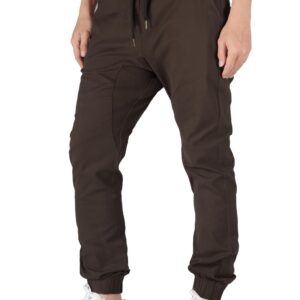 ITALYMORN Jogger Pants for Men Breathable Casual Pants (Dark Brown, XX-Large)