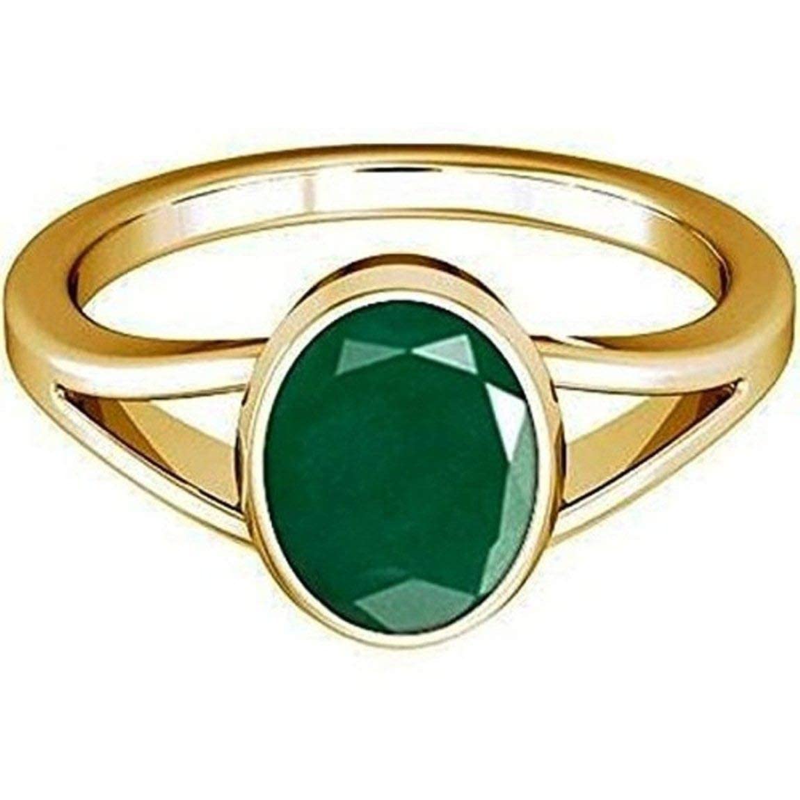 Emerald Adjustable Ring For Men And Women 7.25 CARAT Ring Gemstone Ring 14K Gold Plated Adjustable Ring Emerald Ring For Men And Women By ANTIQUESILVERJEWELRY, Green,Emerald