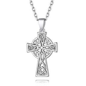 suplight celtic cross necklace for women 925 stelring silver cross necklaces