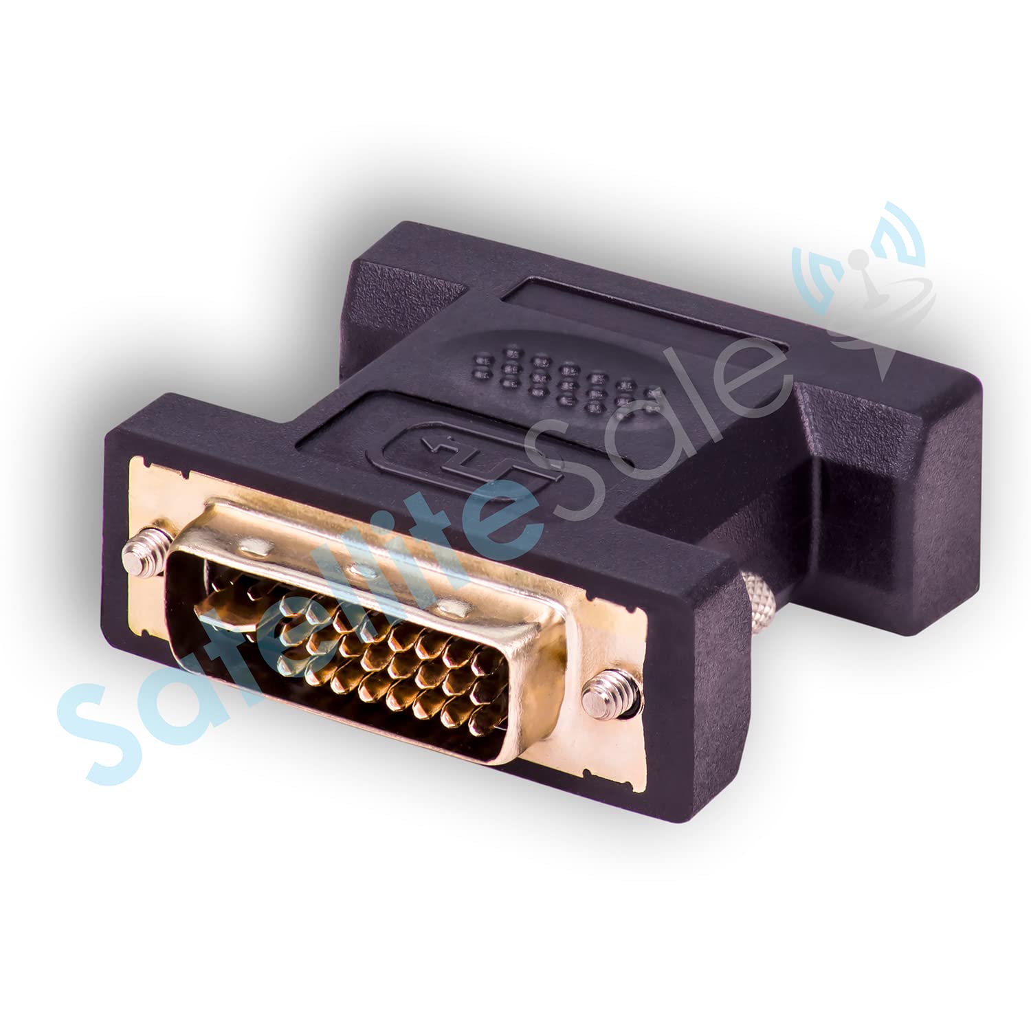 SatelliteSale Uni-Directional Male DVI-I to Female VGA Adapter 1080p Full HD PVC Black Converter