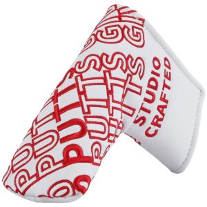 Studio Crafted 0 Putts Given Golf Blade Putter Cover Magnetic Closure (White)