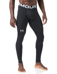 under armour men's coldgear armour leggings - 1366075-001 - black/white - 4xl