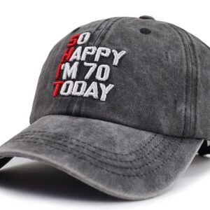 Funny 70th Birthday Gifts for Women Men, 70 Year Old Man Retirement Hat, Vintage 70 Baseball Cap Gag Gifts for Dad Mom Grandpa and Grandma Black