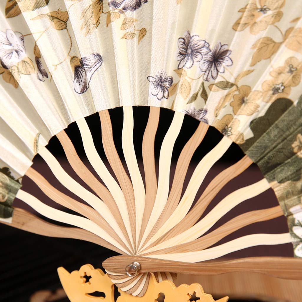 FKJLUN Handmade Folding Fan Pattern Chinese Style Hand Held Fans Silk Bamboo Folding Fans Handheld Wedding Hand Fan Handheld Fan (Color : I)