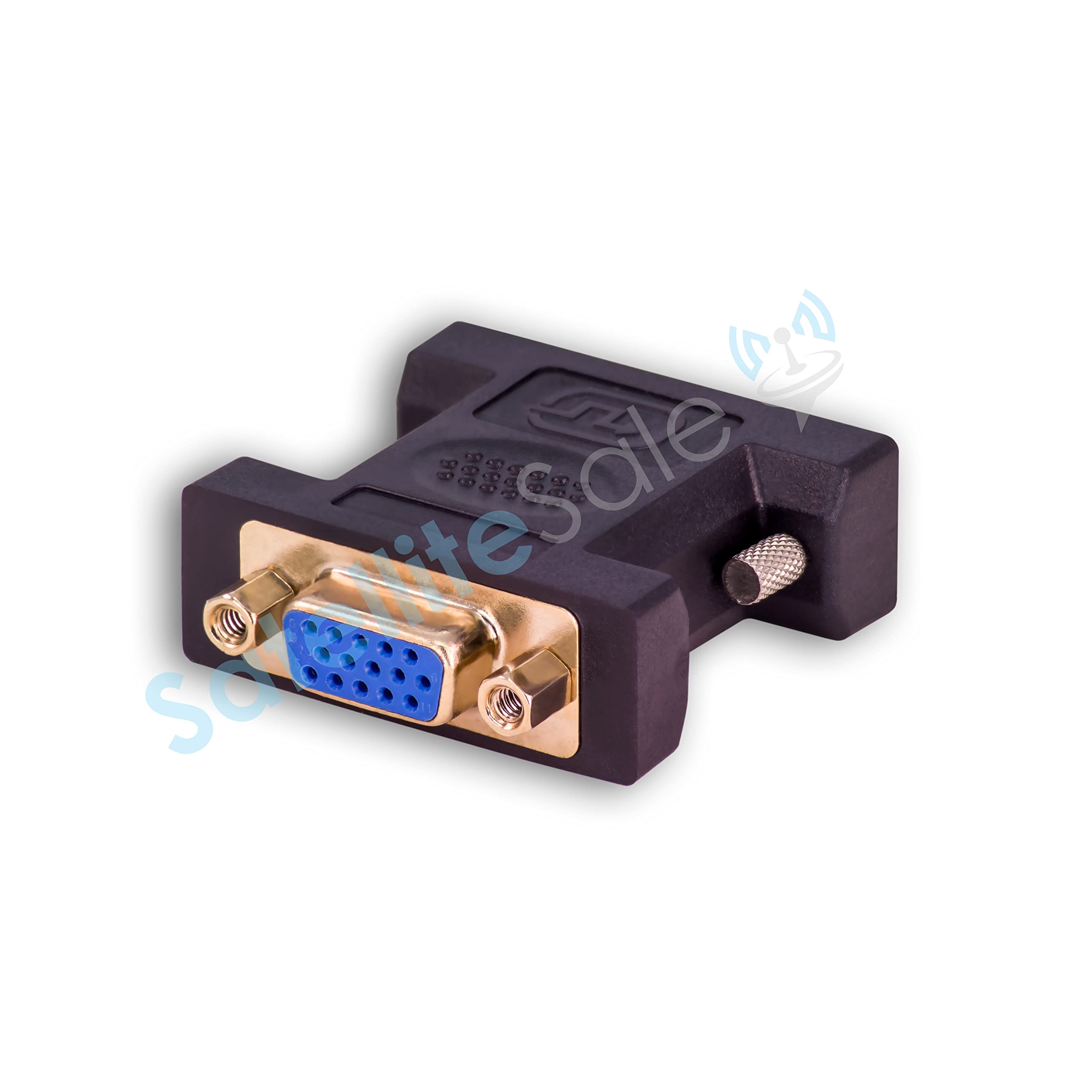 SatelliteSale Uni-Directional Male DVI-I to Female VGA Adapter 1080p Full HD PVC Black Converter