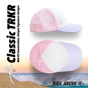 Grace Folly Beach Trucker Hats for Women- Snapback Baseball Cap for Summer (Classic Pink & Lilac)