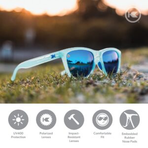 Knockaround Premiums Sport - Polarized Running Sunglasses for Women & Men - Impact Resistant Lenses & Full UV400 Protection, Icy Blue/Moonshine