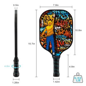 Pickleball Paddles Set, USAPA Pickleball Paddle, Fiberglass Surface Polypropylene Honeycomb Core Ergonomic Cushion Grip, Lightweight Pickleball Portable Carry Bag