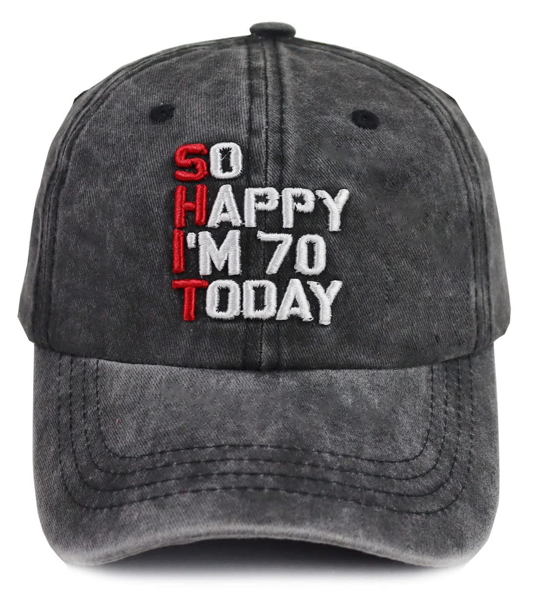 Funny 70th Birthday Gifts for Women Men, 70 Year Old Man Retirement Hat, Vintage 70 Baseball Cap Gag Gifts for Dad Mom Grandpa and Grandma Black