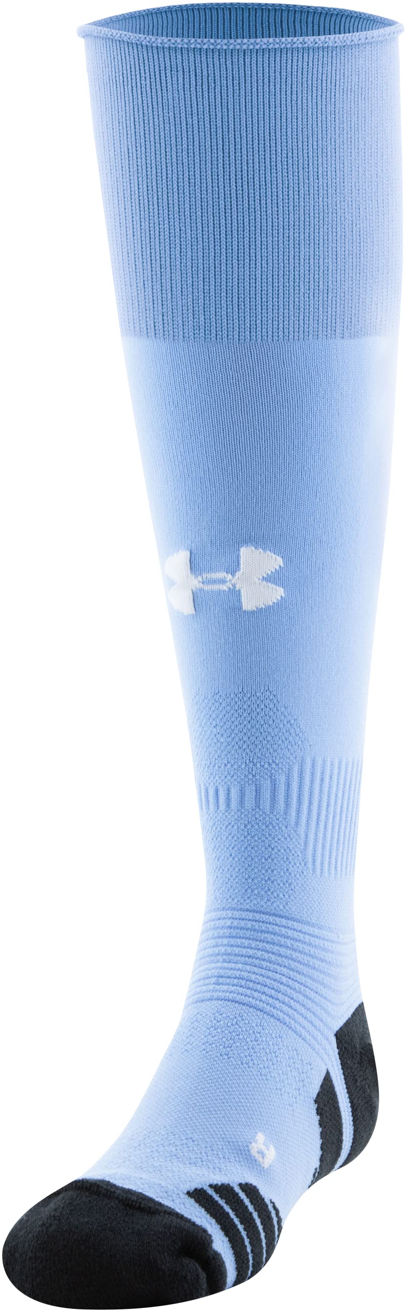 Under Armour Youth Soccer Over-The-Calf Socks, 1-Pair, Carolina Blue/Black/White, Small