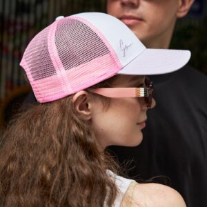 Grace Folly Beach Trucker Hats for Women- Snapback Baseball Cap for Summer (Classic Pink & Lilac)