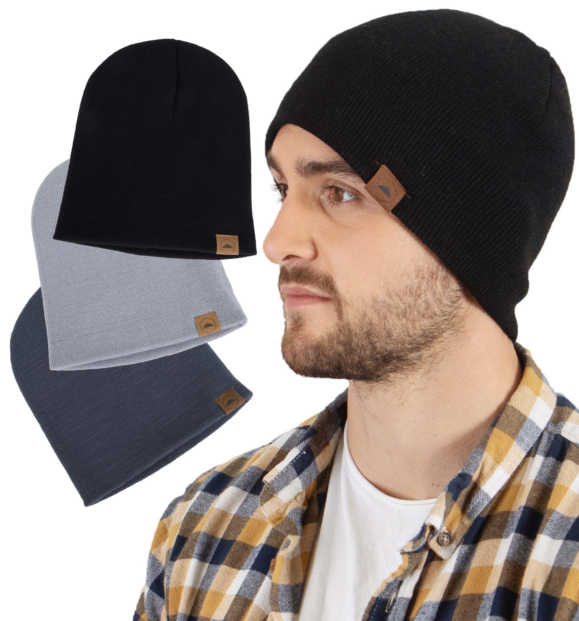 Tough Headwear Daily Knit Beanie - Beanies Hats for Men - Winter Hats for Men & Women - Warm Knitted Hats for Cold Weather & Stocking Cap