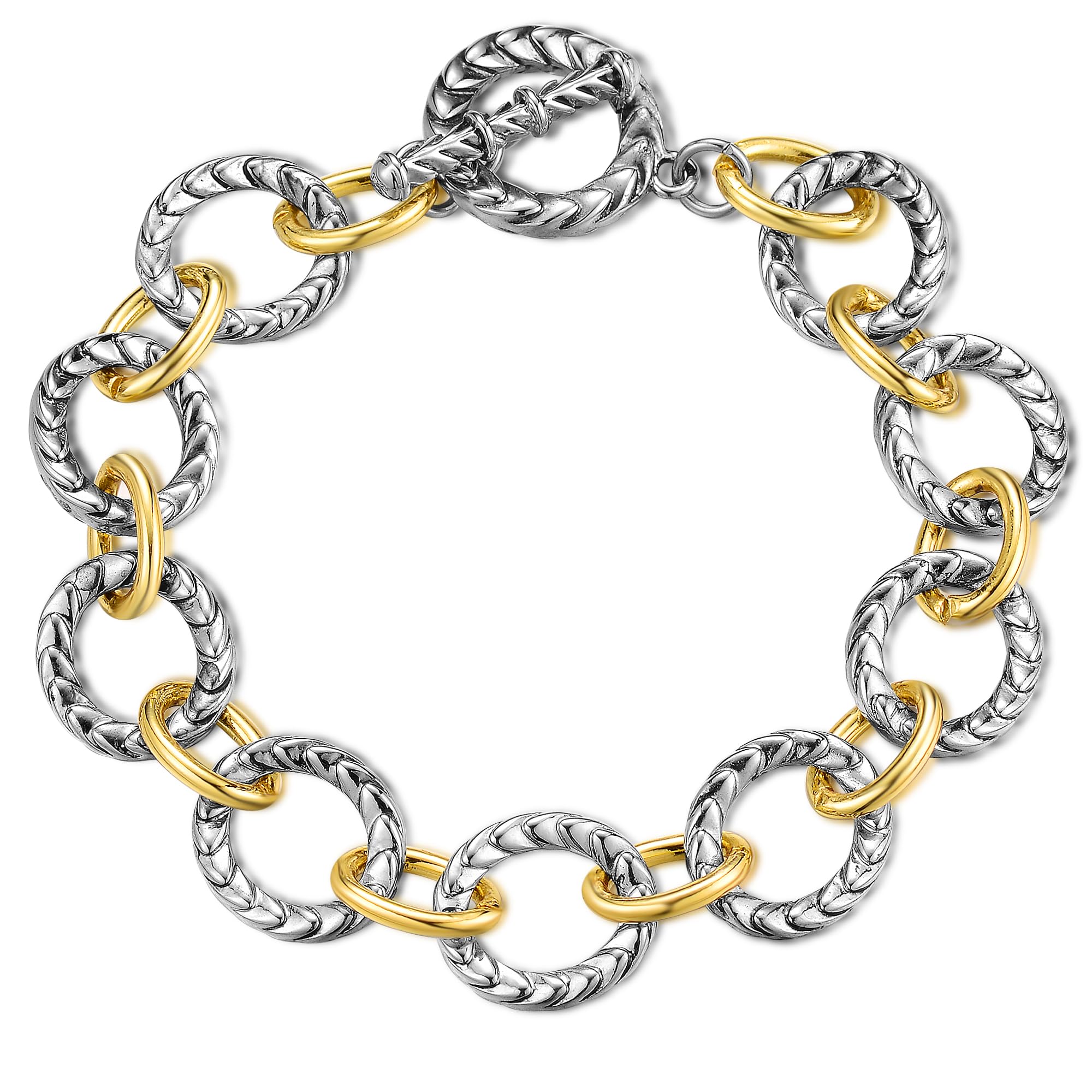 Aprilery Wire Cable Bracelet for Women Circle Bangle Rolo Chain Link Bracelets Designer Inspire Silver and Gold Bracelets Gifts for Her