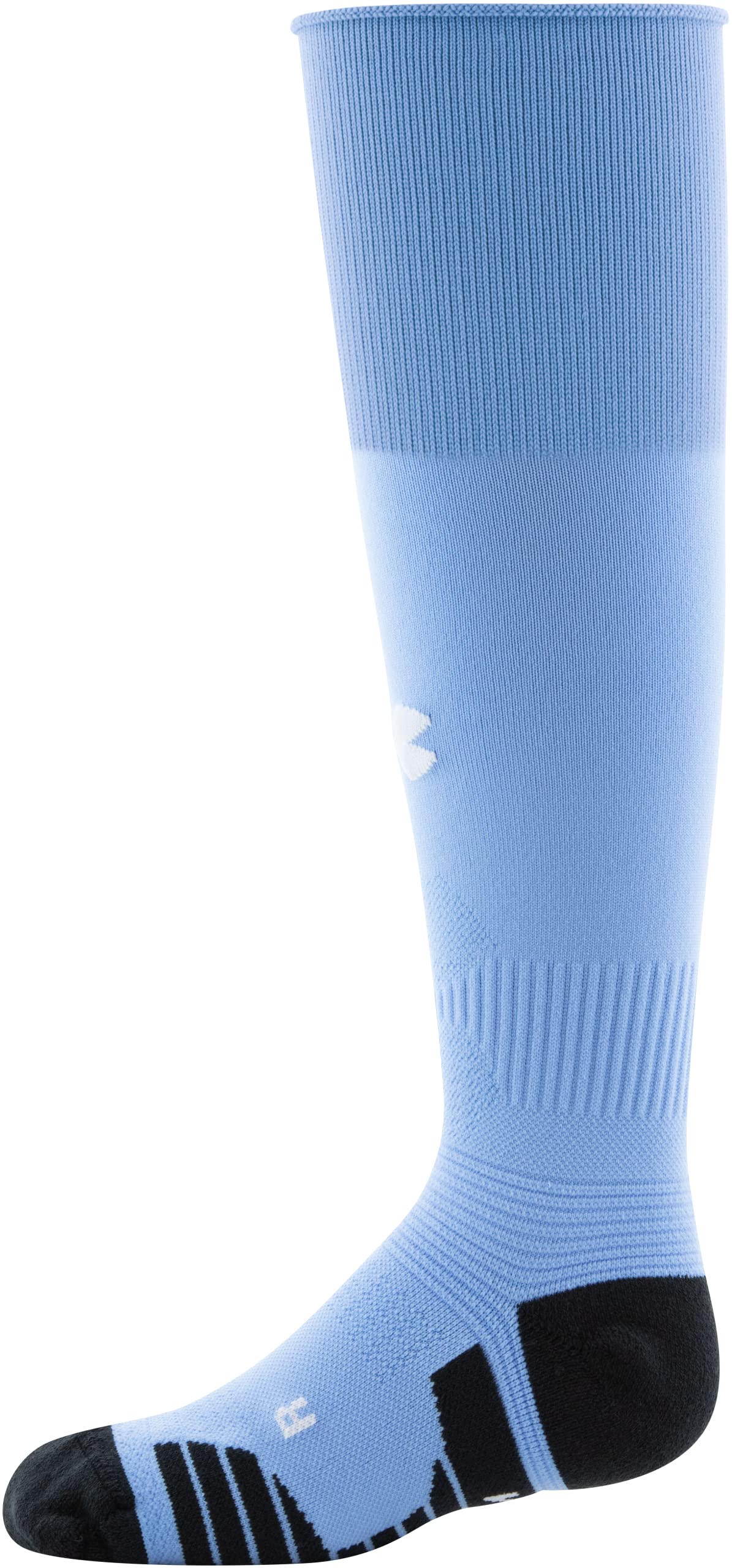 Under Armour Youth Soccer Over-The-Calf Socks, 1-Pair, Carolina Blue/Black/White, Small