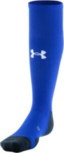 under armour adult team over-the-calf socks, 1-pair, royal/black/white, large