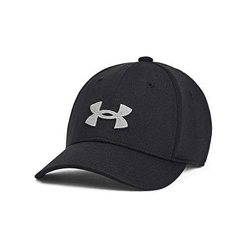 Under Armour Boys Blitzing Cap Stretch Fit, (002) Black / / Mod Gray, Medium/Large