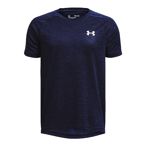 Under Armour Boys Tech 2.0 Short-Sleeve T-Shirt, (410) Midnight Navy / / White, Medium