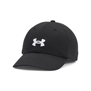 under armour womens blitzing cap adjustable, (001) black / / white, one size fits most