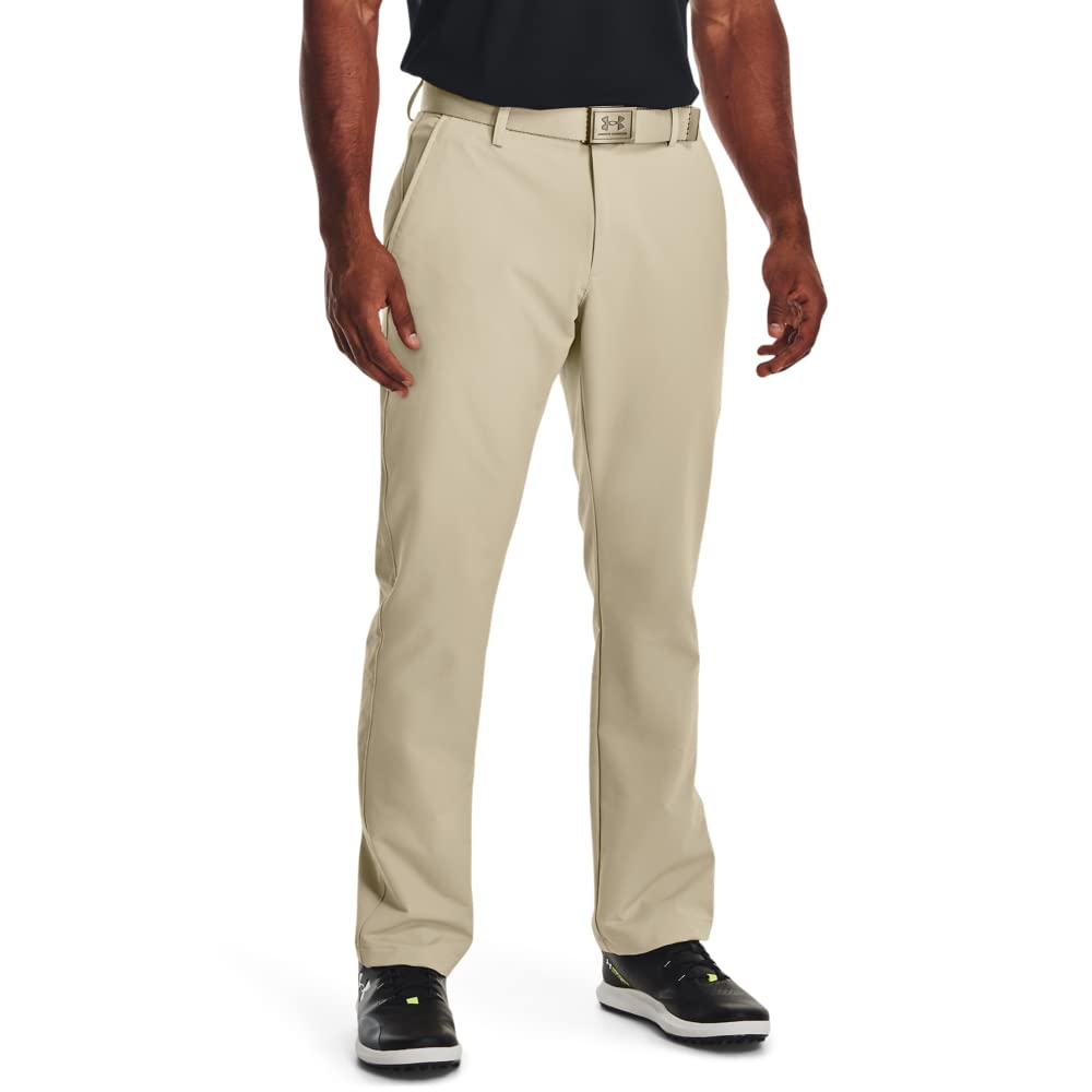 Under Armour Men's Straight Leg Tech Pants, (289) Khaki Base/Khaki Base/Khaki Base, 34/34