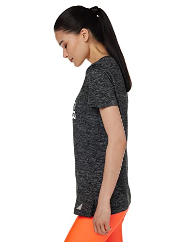 Under Armour Women's Tech Twist Graphic Short Sleeve T-Shirt, (001) Black Medium Heather/White/Steel, XX-Large