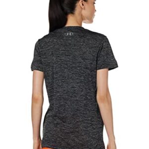 Under Armour Women's Tech Twist Graphic Short Sleeve T-Shirt, (001) Black Medium Heather/White/Steel, XX-Large