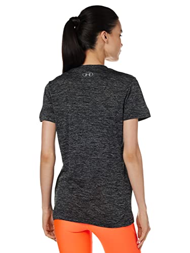 Under Armour Women's Tech Twist Graphic Short Sleeve T-Shirt, (001) Black Medium Heather/White/Steel, XX-Large