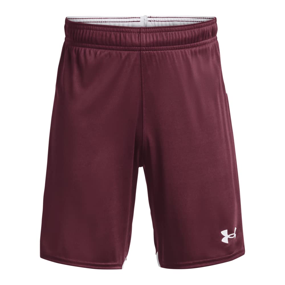 Under Armour Boys' Maquina 3.0 Shorts, (609) Maroon / / White, Youth Medium