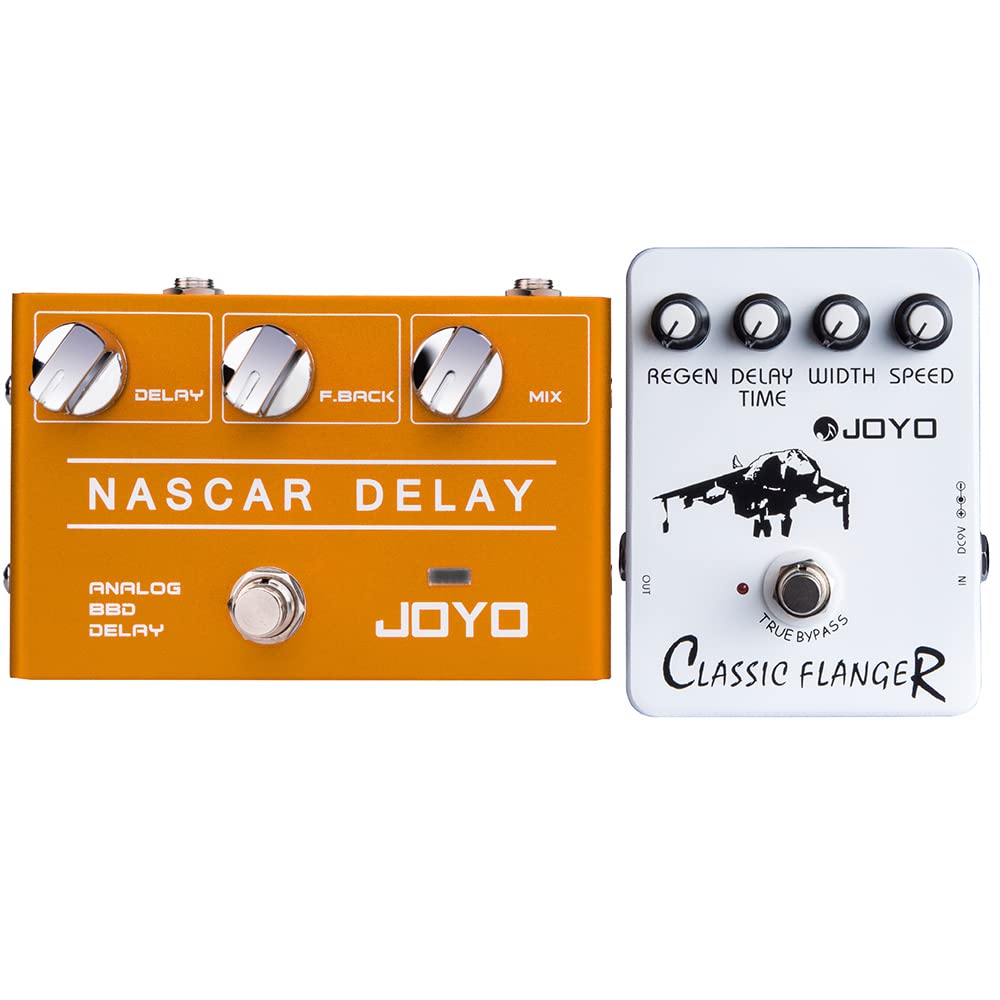 JOYO R-10 Analog Delay Pedal Bundle with JF-07 Classic Flanger Effect Pedal for Electric Guitar