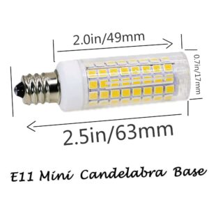 通用 E11 led Bulb 75w 100w Halogen Bulbs Replacement, JD T4 e11 Mini Candelabra Base 110V 120V 130 Voltage Input Light Bulbs, Pack of 4 (Daylight 6000K)