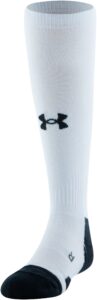 under armour youth team over-the-calf socks, 1-pair, white/black/black, small