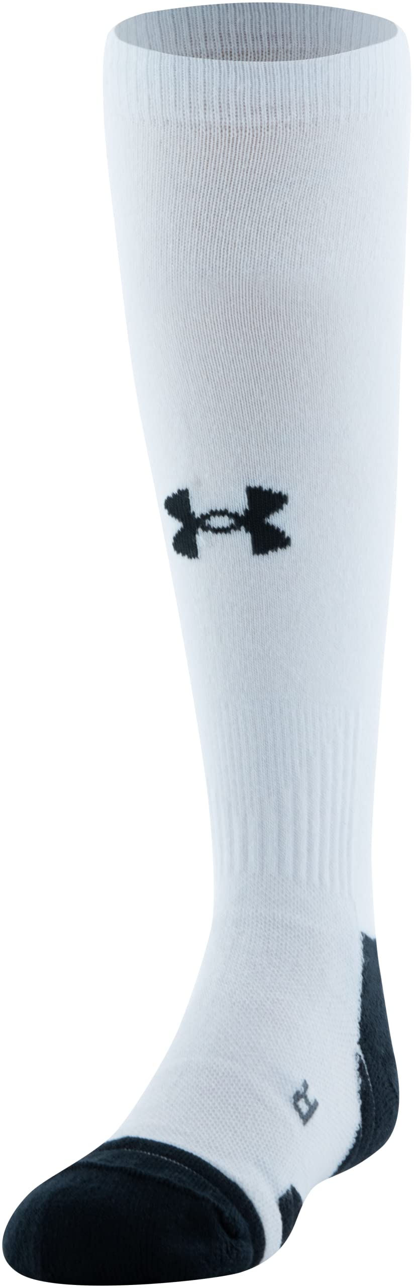 Under Armour Youth Team Over-The-Calf Socks, 1-Pair, White/Black/Black, Small