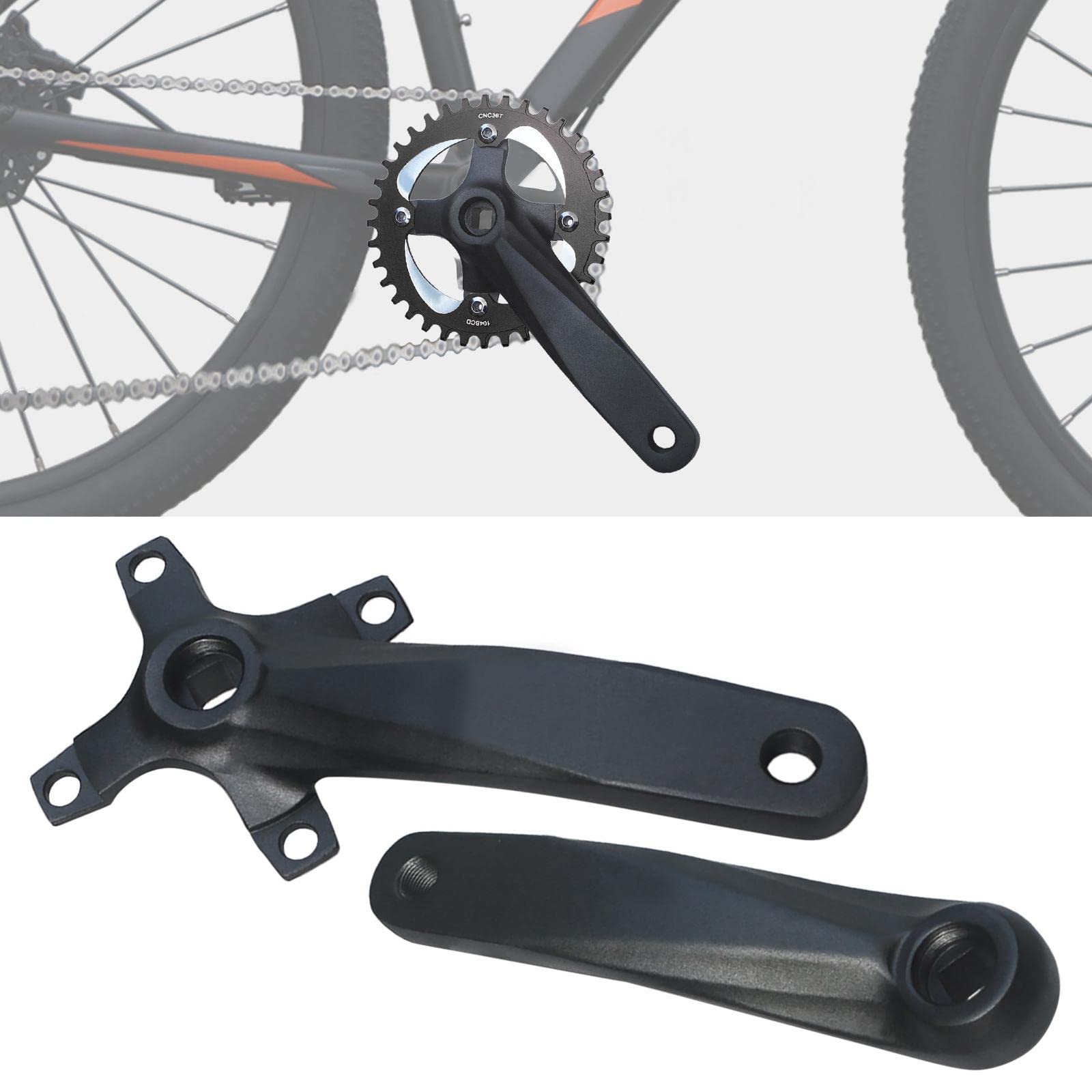 Mountain Bike Crankset Aluminum Alloy Crank 04 BCD Bike Crankset, 152mm