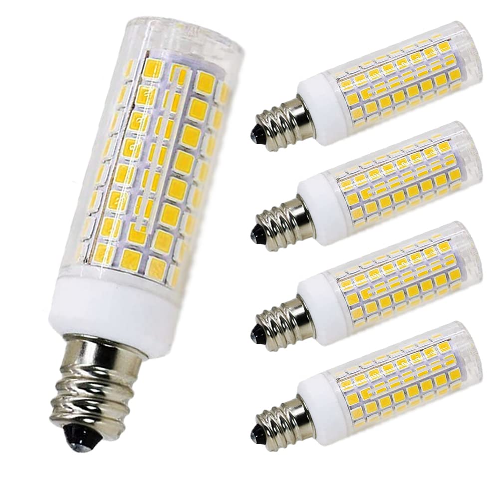 通用 E11 led Bulb 75w 100w Halogen Bulbs Replacement, JD T4 e11 Mini Candelabra Base 110V 120V 130 Voltage Input Light Bulbs, Pack of 4 (Daylight 6000K)