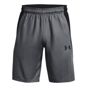 Under Armour Men's Baseline Basketball 10-Inch Shorts, (012) Pitch Gray/Black/Black, Medium