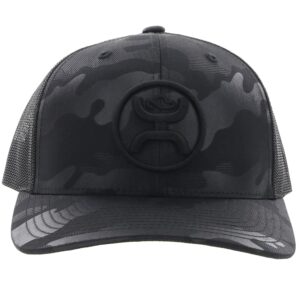 HOOEY O Classic 6-Panel Adjustable Trucker Hat w/Logo (Camo/Black)