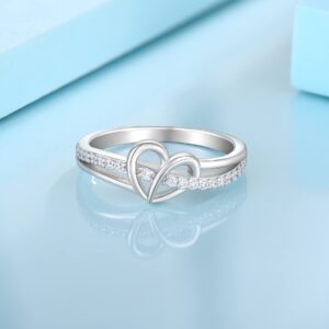 JO WISDOM Infinity Heart Statement Rings for Women 925 Sterling Silver Size 8