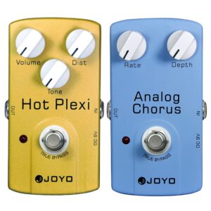 JOYO JF-32 Hot Plexi Distortion Effect Pedal Bundle with JF-37 Chorus Pedal for Electric Guitar