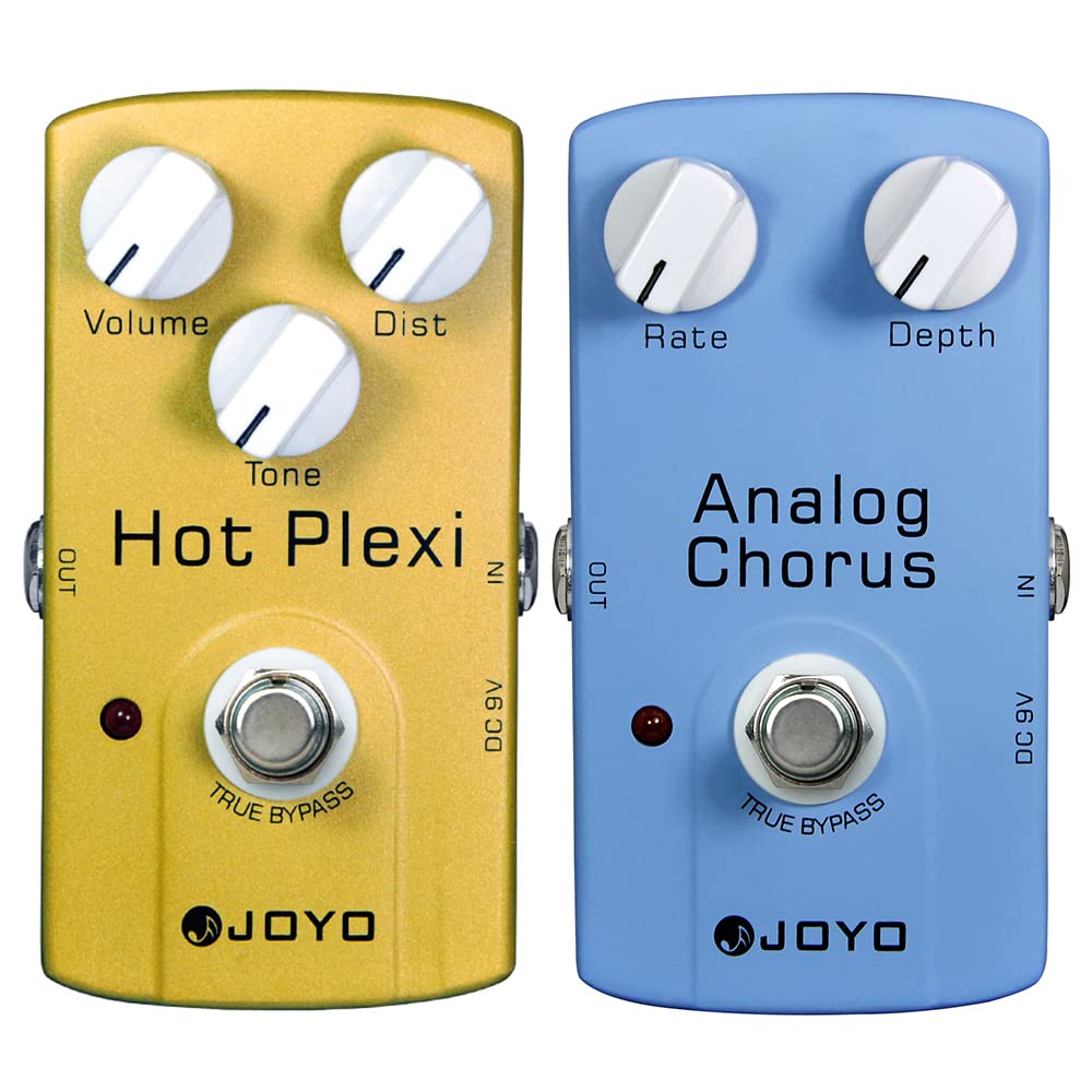 JOYO JF-32 Hot Plexi Distortion Effect Pedal Bundle with JF-37 Chorus Pedal for Electric Guitar