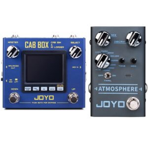 joyo r-08 cab box cabinet modeling power-amp simulation bundle with r-14 atmosphere reverb pedal for electric guitar